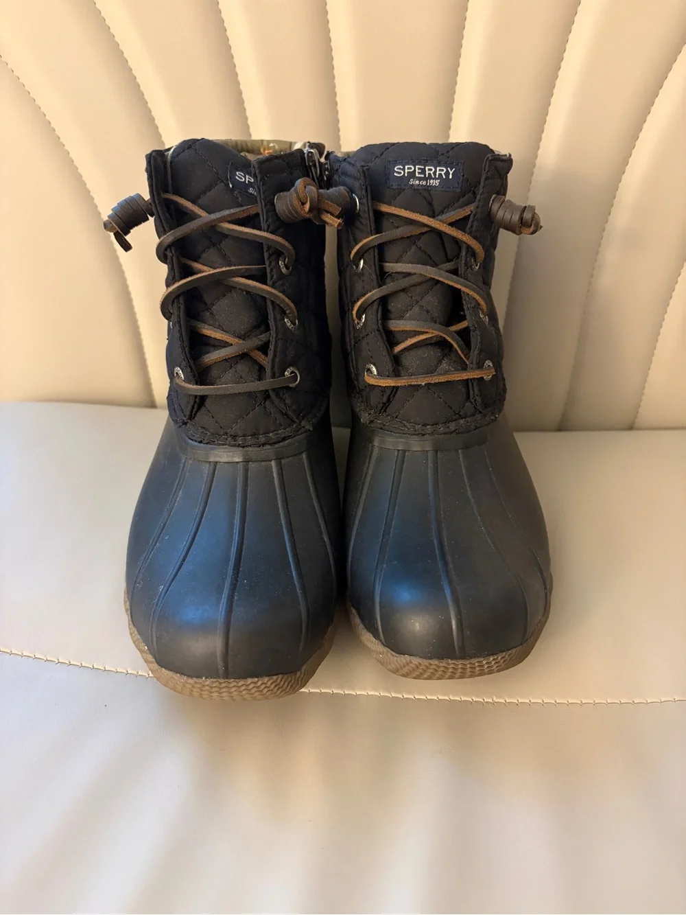 Sperry Black and Brown Duck Boots
